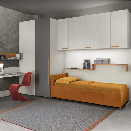 Habitación para niños blanca - 369 - TUMIDEI - naranja / de melamina / de aluminio anodizado