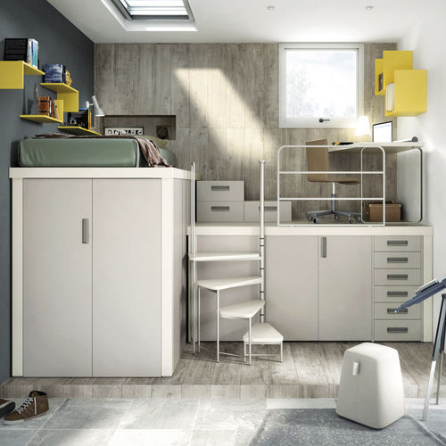 Habitación para niños blanca - 314 - TUMIDEI - gris / de melamina / de aluminio anodizado
