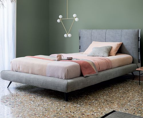 Cama de matrimonio - CUFF - BONALDO - individual / contemporánea / tapizada