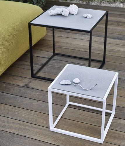 Mesita auxiliar contemporánea - Canasta '13 - B&B Italia - de gres porcelánico / con base de acero / con base de polietileno