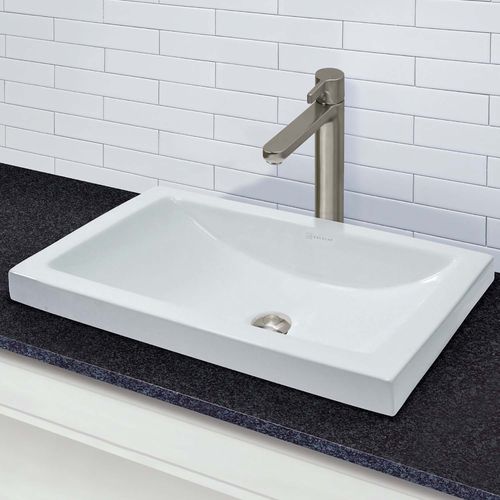 Lavabo semiencastrado - 14107 - Deco Lav - de cerámica / rectangular