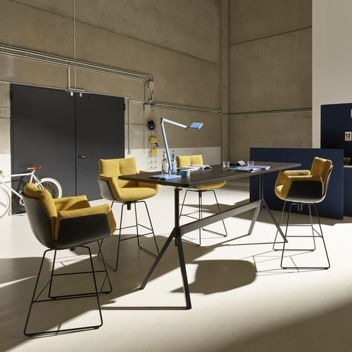 Silla de bar contemporánea - ALVO - COR - de interior / de tejido / con base metálica