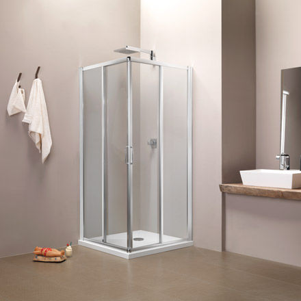 Cabina de ducha de vidrio - VANITY A12+A12 - Megius SpA - de aluminio / con puerta corredera / de esquina