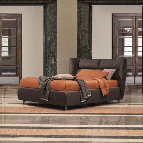 Cama de matrimonio - SANDI - DORELAN - contemporánea / con cabecero / con espacio de almacenamiento