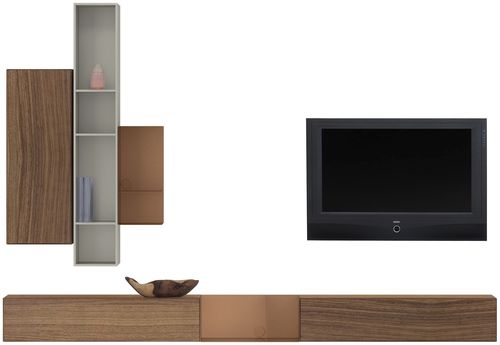 Mueble TV contemporáneo - LUGANO - BoConcept - de madera lacada / de vidrio / de MDF