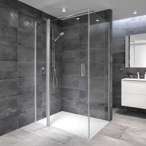Cabina de ducha de vidrio - ALLEGRA 2  - DUSCHOLUX AG - abatible / con puerta batiente / rectangular