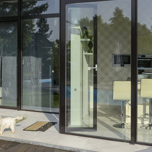 Puerta-ventana abatible - MB-45 - drutex - de aluminio / con vidrio