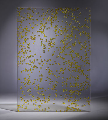 Panel decorativo para interiores - GLITTER YELLOW - Designpanel - de poliéster / liso / transparente