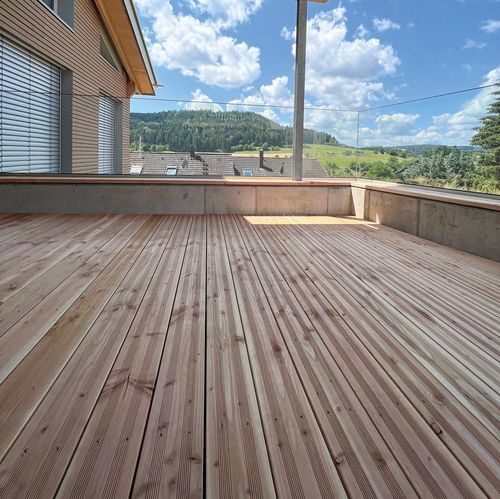 Tarima de exterior de pino - 9 series - Braun Wuerfele - de alerce / de douglas / aspecto madera