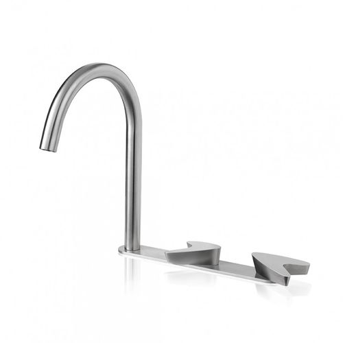 Grifo bimando para lavabo - ARW121 - Linki - de repisa / de acero inoxidable / de baño