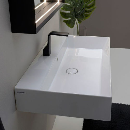 Lavabo suspendido - APPLIGHT 80 - FLAMINIA - de cerámica / rectangular / con 1 orificio