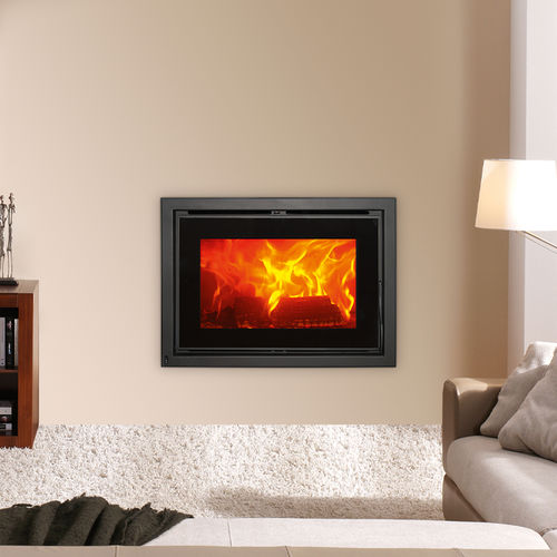 Chimenea insertable de leña - C-820-S - Panadero - de hierro fundido / de convección forzada / contemporánea
