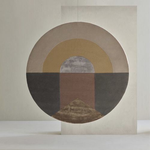 Alfombra contemporánea - SERAPHIC SUN - LINIE DESIGN A/S - con motivos geométricos / de seda / de lana de Nueva Zelanda