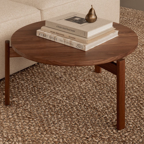 Mesita auxiliar contemporánea - PASSAGE - AUDO - de roble / de nogal / con base de madera maciza