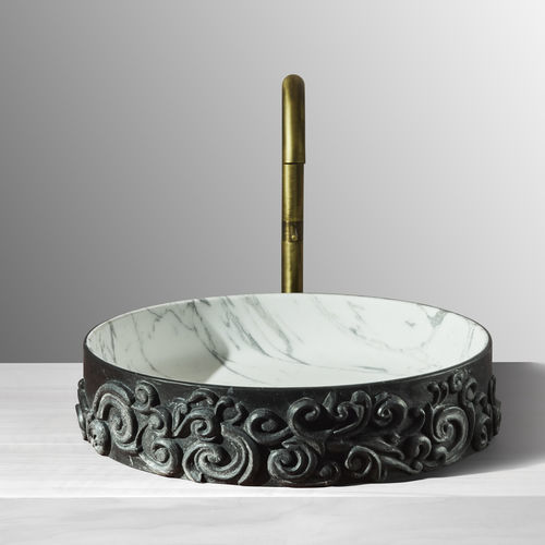 Lavabo sobre mueble - DAME BOWL - KREOO - de piedra / de mármol / redondo