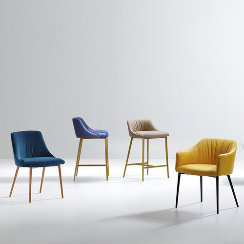 Silla contemporánea - ASANA - Ronda Design - de interior / de terciopelo / de cuero