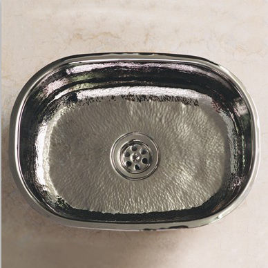 Fregadero de 1 cubeta - 4301 - Herbeau - de cobre / empotrable / ovalado