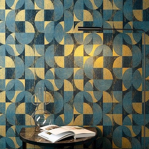 Papel pintado contemporáneo - THAOS LAGOON - Masureel Distribution BVBA - con motivos geométricos / de tejido no tejido / lavable