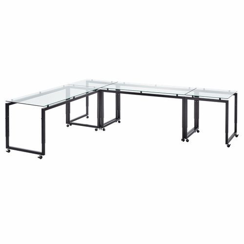 Mesa contemporánea - Slimline Flex Buffet - Mott Mobile Systeme GmbH &Co. KG - de madera / de vidrio templado / de vidrio deslustrado