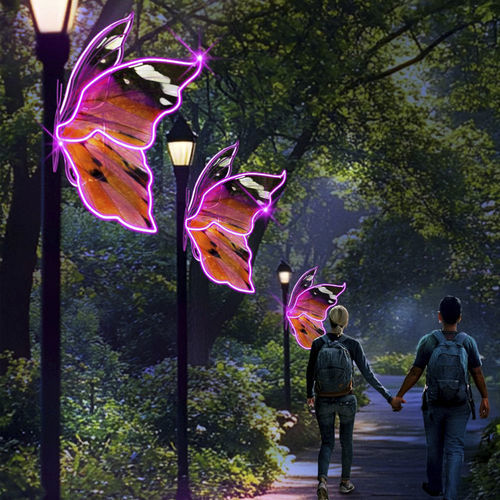 Escultura de exterior - BUTTERFLY 3D FOR LAMPS - Terra Group - de jardín / con luz LED / para farola