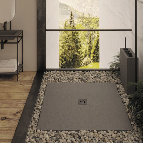 Plato de ducha rectangular - Relief Plus XL - QUARE DESIGN - montado en la superficie / de resina / antideslizante