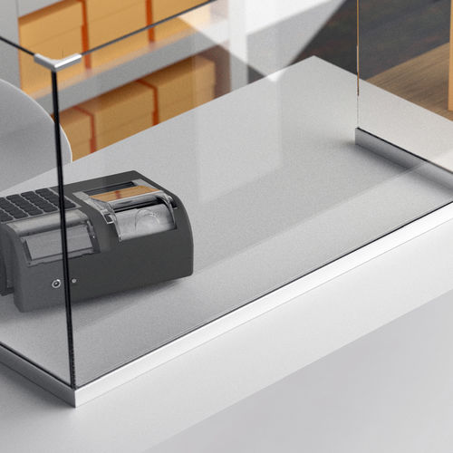 Separador para oficina de sobremesa - CRISTAL INVISIBLE - Logli Massimo Spa - autoportante / de vidrio / de acero