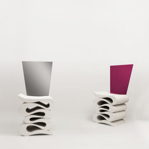 Silla de diseño original - MORBIDA - ARKOF - de chapa de madera / de