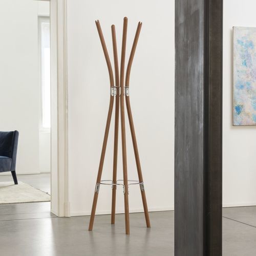 Perchero de pie - Poêle Collection - ALESSI S.P.A. - contemporáneo / de metal / de madera