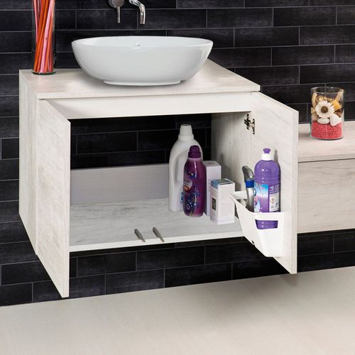 Mueble de baño contemporáneo - UNIKA-SOSPESO-60-OLMO-BIANCO - LMC srl - de madera / de pared
