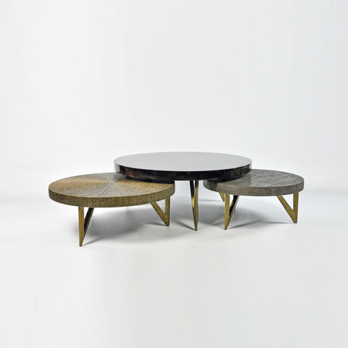 Mesa de centro contemporánea - TB COF REEF 3 - GINGER BROWN - de fibras naturales / de galuchat / de concha
