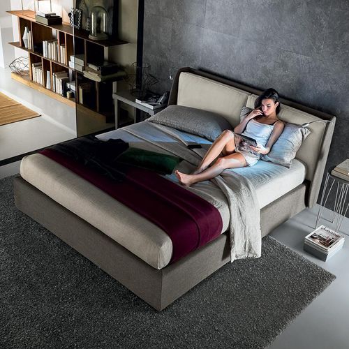 Cama de matrimonio - KEVIN - Felis s.r.l. unipersonale - contemporánea / con cabecero / con iluminación integrada