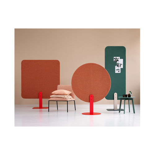 Separador para oficina de suelo - SKOG - ZilenZio - de acero pintado / de MDF / de fresno