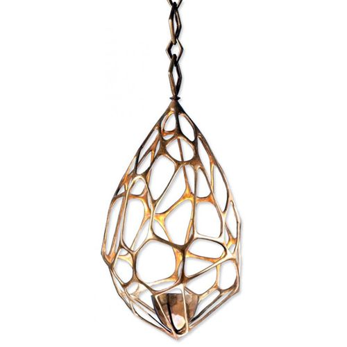 Lámpara araña Art Deco - IQ8169 FACETTE - Alan Mizrahi Lighting - de bronce / 1 bombilla / 1 nivel