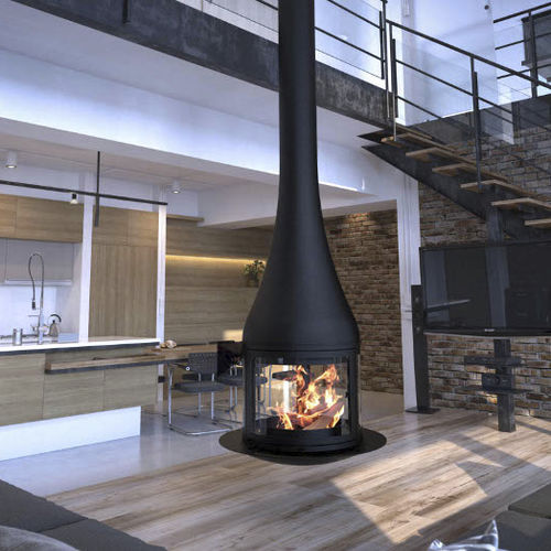 Chimenea de leña - GEMA - CL Design - contemporánea / hogar cerrado