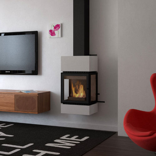 Chimenea de leña - CUBE - CL Design - contemporánea / hogar cerrado