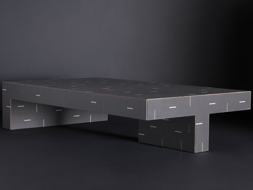 Mesa de centro contemporánea - ATARI  - Giobagnara - de cuero / con base de cuero / rectangular