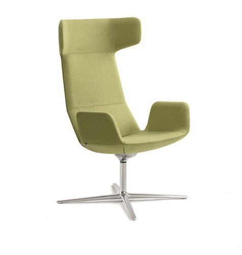Sillón contemporáneo - FLEXI LOUNGE - LD Seating s.r.o. - de tejido / de aluminio pulido / con orejas