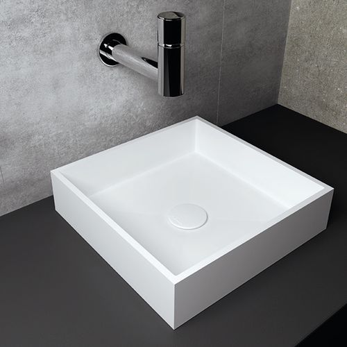 Lavabo sobre mueble - NICEA / RODAS - mcbath - Moldcom Composites - de mineral compuesto / rectangular / contemporáneo