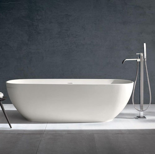 Bañera ovalada - VITTORIA - IDEAL BAGNI - independiente / de composite / blanca