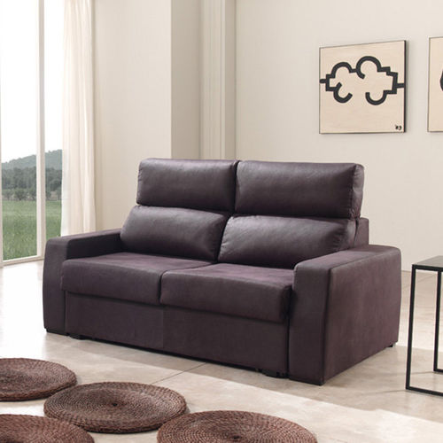 Sofá cama - RODA - Tapizados Acomodel Yecla sl - contemporáneo / de cuero / marrón