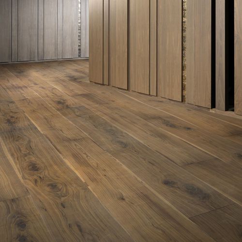 Parquet multicapa - JUMBO CA' BOLLANI - FOGLIE D'ORO BY LATIFOGLIA - de nogal americano / cubierta de barco / barnizado