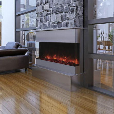 Chimenea eléctrica - 40-TRU-VIEW-XL - Amantii - empotrable / de 3 caras / de exterior