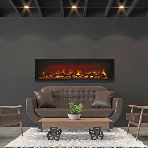 Chimenea eléctrica - SYM-60 - Amantii - contemporánea / hogar cerrado