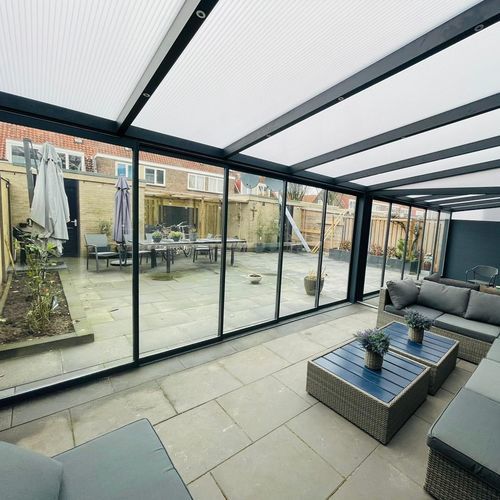 Cortina de cristal corredera - BKS balcony glazing systems - de aluminio / de 3 batientes / de 2 batientes