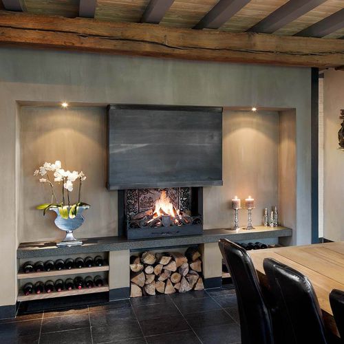 Chimenea de leña - SPECIAL 14 - boley - contemporánea / hogar abierto