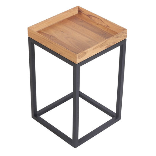 Mesita auxiliar contemporánea - TREI - ALANKARAM - de teca / de madera maciza / rectangular
