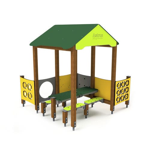 Estación de juego para parque infantil - 10024 - Astrus Playgrounds - de madera / de metal / de PEAD