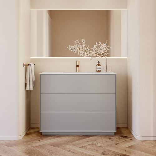 Mueble de lavabo de pie - GAIA VANITY UNIT - Riluxa - MDF / contemporáneo / sin puerta