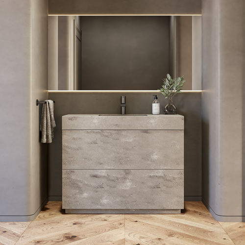 Mueble de lavabo de pie - GAIA VANITY CORIAN® - Riluxa - de Corian® / contemporáneo / sin puerta