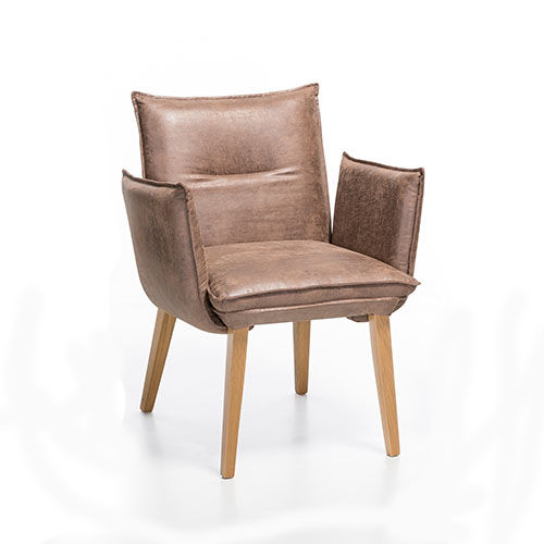Silla contemporánea - GENUA 2 - Standard Furniture Factory Sarajevo - de interior / de cuero / con base de madera